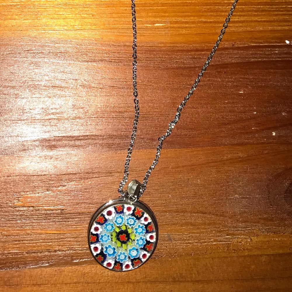 Colorful Blown Glass Necklace